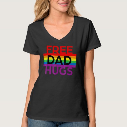 Free Dad Hugs Lgbt Pride Social Movement T-shirt (Voorkant)