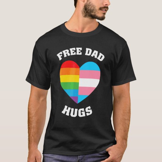 Free Dad Hugs Lgbt Pride T-shirt (Voorkant)