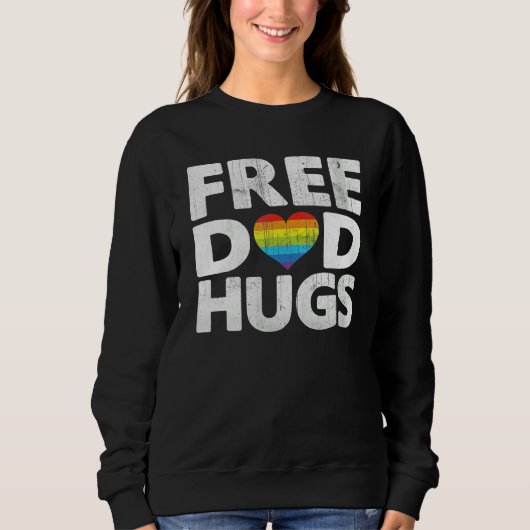 Free Dad Hugs Pride Free Dad Hugs Rainbow Gay Prid Trui (Voorkant)