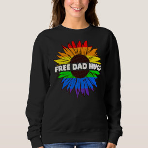 Free Dad Hugs Pride Sunflower Lgbtq Rainow Graphic Trui