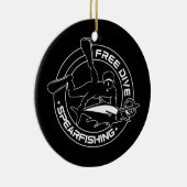 Free Dive Spearfish Vist jagen Keramisch Ornament (Rechts)