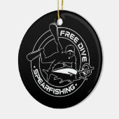 Free Dive Spearfish Vist jagen Keramisch Ornament (Links)