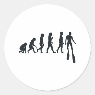 Free Diver Evolution Free Diving Apnea Diver Ronde Sticker