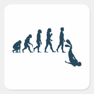 Free Diver Evolution Free Diving Apnea Diver Vierkante Sticker
