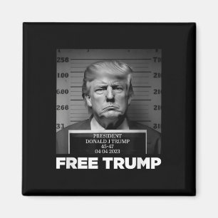 Free Donald Trump Mugshot Magneet