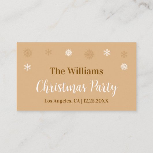 Free Drink Retro Winter Party Card or Ticket (Achterkant)