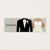 Free drink wedding voucher card white roses hearts mini visitekaartjes (Voorkant)