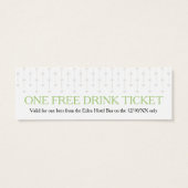 Free drink wedding voucher card white roses hearts mini visitekaartjes (Achterkant)