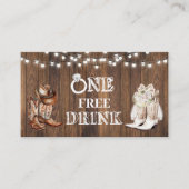 Free Drink Wedding Western Country Card Ticket (Voorkant)