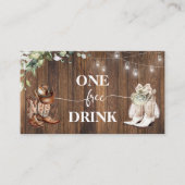 Free Drink Western Cowboy Boots Party Card Ticket (Voorkant)