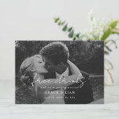 Free Drinks Elegant Modern Romantic Photo Wedding Save The Date (Staand voorkant)