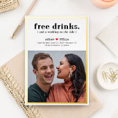 Free Drinks FOIL Fun Wedding Save The Date Card Folie Uitnodiging