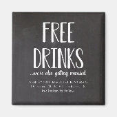 Free Drinks Funny Save the Date Magnets Magneet (Voorkant)
