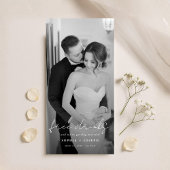 Free Drinks | Minimalist Bookmark Wedding Photo Save The Date