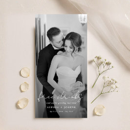 Free Drinks | Minimalist Bookmark Wedding Photo Save The Date