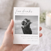 Free Drinks | Minimalist Romantic Photo Wedding Save The Date