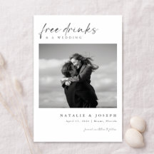 Free Drinks | Minimalist Romantic Photo Wedding