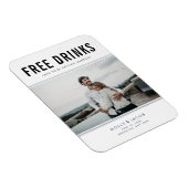 Free Drinks Photo Wedding Save the Date Magnet Magneet (Rechterzijde)
