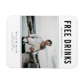 Free Drinks Photo Wedding Save the Date Magnet Magneet (Horizontaal)
