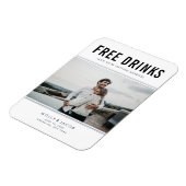 Free Drinks Photo Wedding Save the Date Magnet Magneet (Linkerzijde)