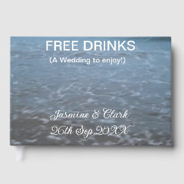 Free drinks save the date beach wedding add name  gastenboek