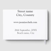 Free drinks save the date beach wedding add name  gastenboek (Achterkant)