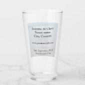Free drinks save the date beach wedding add name  glas (Achterkant)