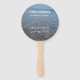 Free drinks save the date beach wedding add name  handwaaier