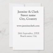 Free drinks save the date beach wedding add name  kaart (Achterkant)