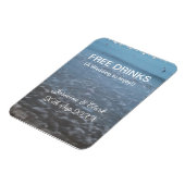 Free drinks save the date beach wedding add name magneet (Linkerzijde)