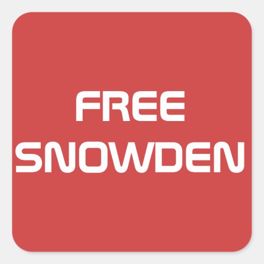Free Edward Snowden Vierkante Sticker (Voorkant)