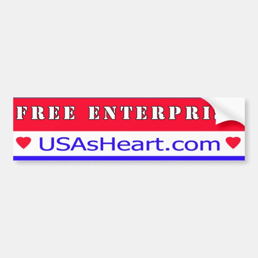 Free Enterprise - hart van Amerika Bumpersticker (Voorkant)