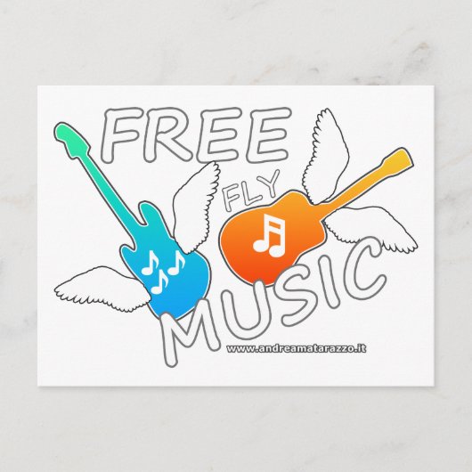 Free Fly Music Briefkaart (Voorkant)