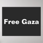 Free Gaza Eenvoudige tekst die Gaza Palestina steu Poster (Voorkant)