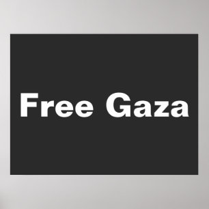 Free Gaza Eenvoudige tekst die Gaza Palestina steu Poster