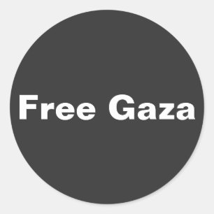 Free Gaza Eenvoudige tekst die Gaza Palestina steu Ronde Sticker