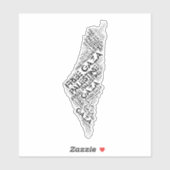Free Gaza Free Palestine Map Cloud Word Sticker (Vel)