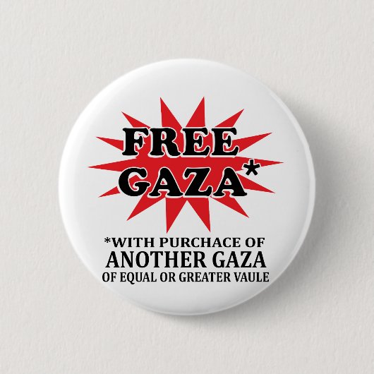 FREE GAZA - Funny remake Ronde Button 5,7 Cm (Voorkant)