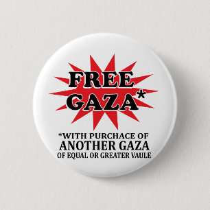 FREE GAZA - Funny remake Ronde Button 5,7 Cm