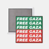 Free Gaza - Palestina vlag kleuren Magneet (Voorkant / Achterkant)
