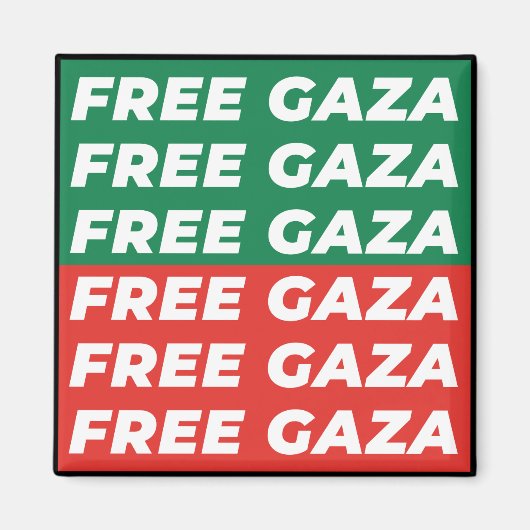 Free Gaza - Palestina vlag kleuren Magneet (Voorkant)