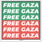 Free Gaza - Palestina vlag kleuren Sticker (Vel)