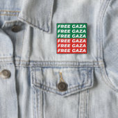 Free Gaza - Palestina vlag kleuren Vierkante Button 5,1 Cm (In situ)