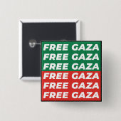 Free Gaza - Palestina vlag kleuren Vierkante Button 5,1 Cm (Voorkant /achterkant)
