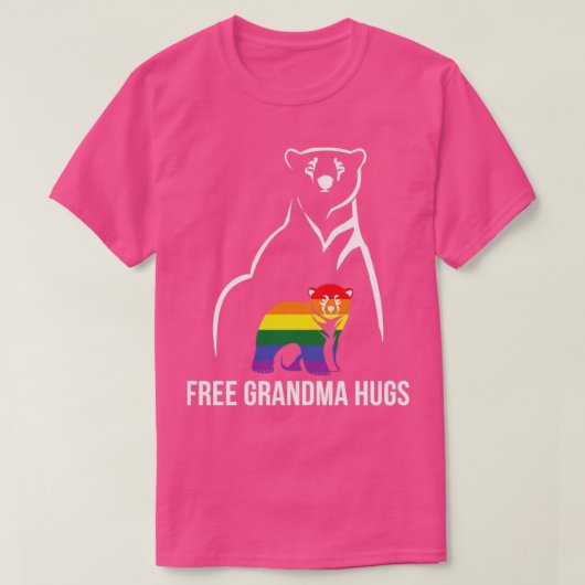 Free Grandma Hugs Gay Pride LGBT Rainbow Women Gra T-shirt (Design voorkant)