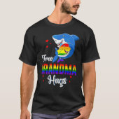 Free Grandma Hugs Rainbow Shark Lgbt Pride Gay Les T-shirt (Voorkant)