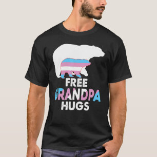 Free Grandpa Hugs Transgender Rainbow Beer Lgbt Pr T-shirt