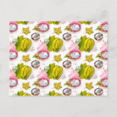 Free Hand Textured Fruit Pattern Briefkaart (Voorkant)