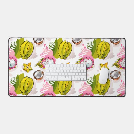 Free Hand Textured Fruit Pattern Bureaumat (Keyboard & Muis)