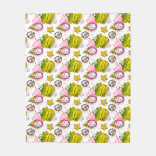 Free Hand Textured Fruit Pattern Fleece Deken